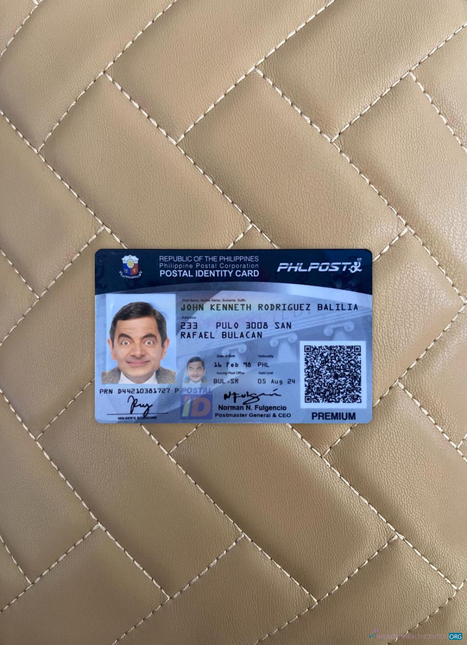 Download Philippines postal identity card photolook front Photoshop template